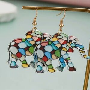 Colorful Elephant Earrings